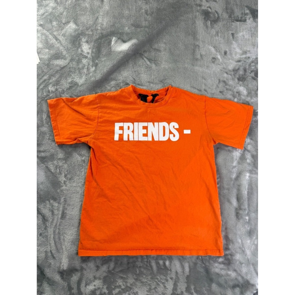 Vlone T-Shirt Friends Mens L Orange Short Sleeve Crew Neck Preshrunk